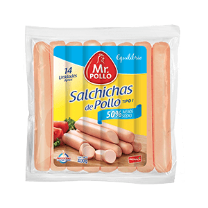 Salchicha de Pollo - 16 mm x 13 cm 400g